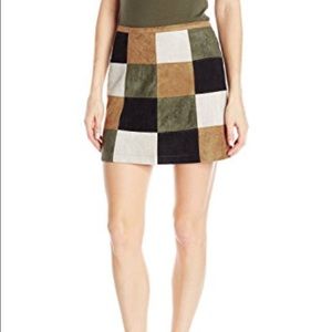 BB Dakota patchwork faux suede skirt